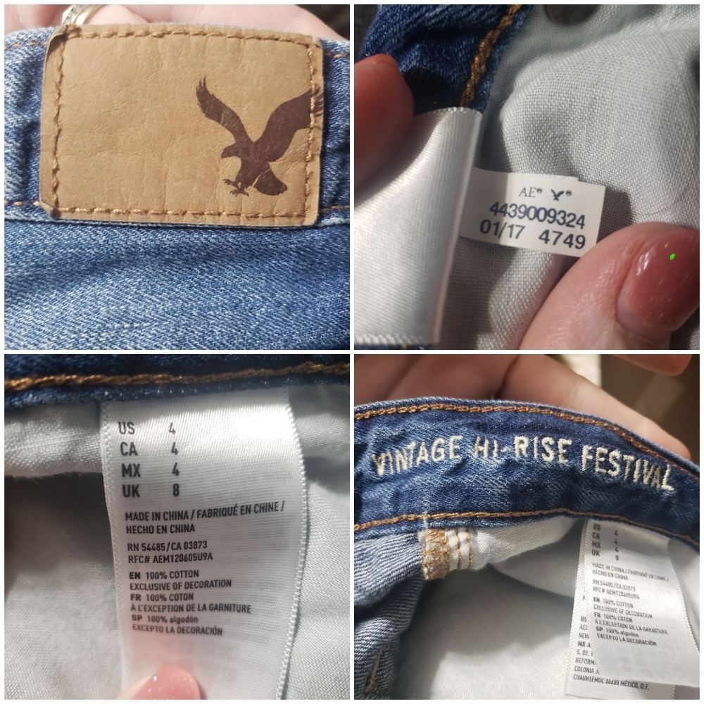 NWT AEO Sz 4 Vintage Hi-Rise Festival Shorts - Picture 14 of 15